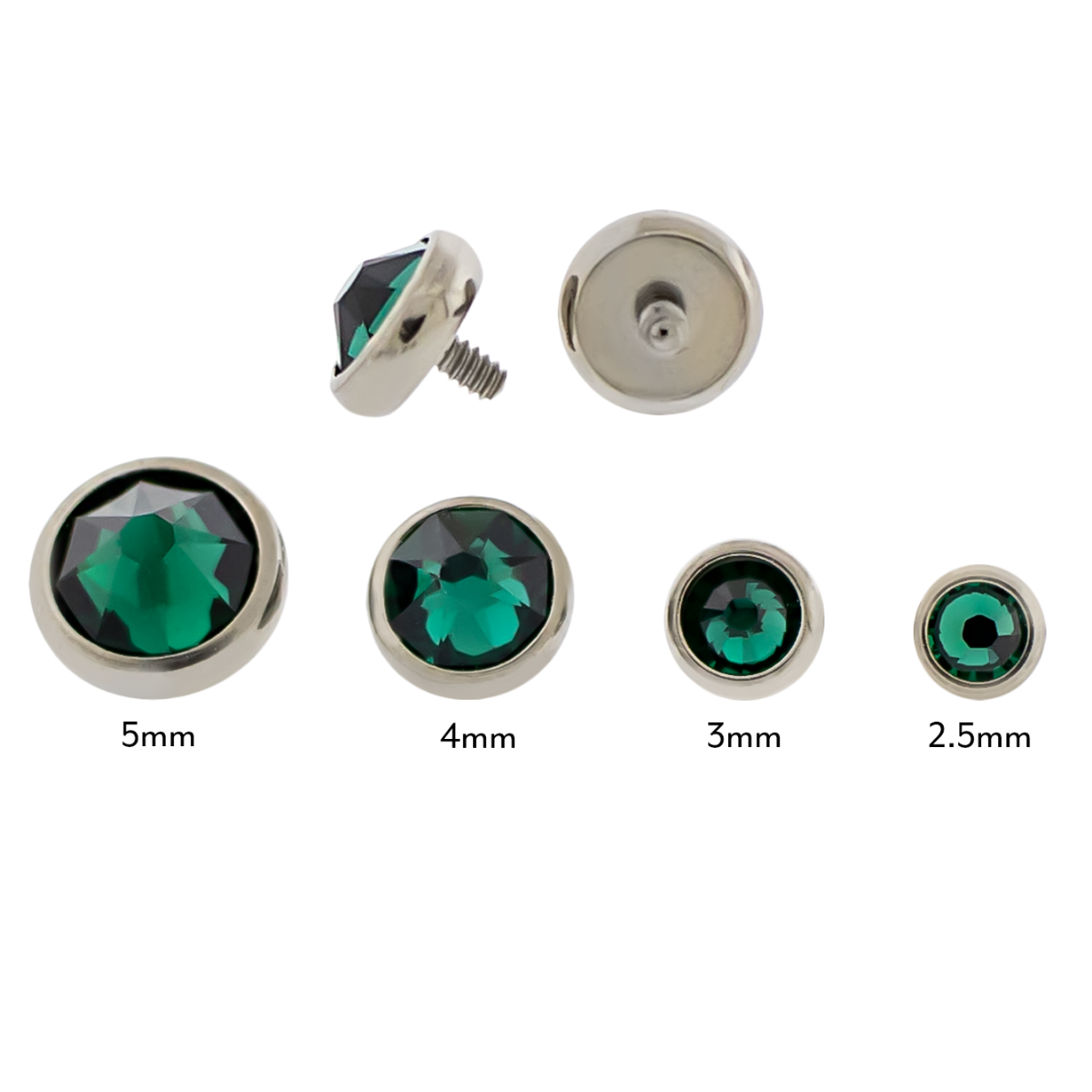 Steel Gem Disc - 14G Threaded Premium Crystals | Body Jewelry | Wiccan Center