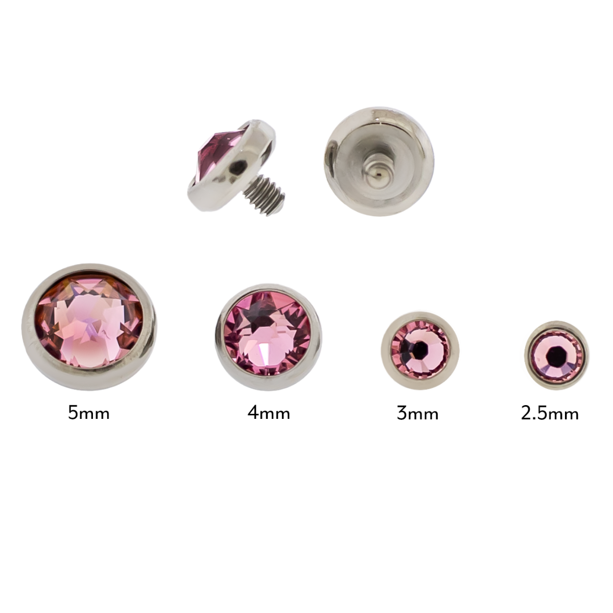 Steel Gem Disc - 14G Threaded Premium Crystals | Body Jewelry | Wiccan Center