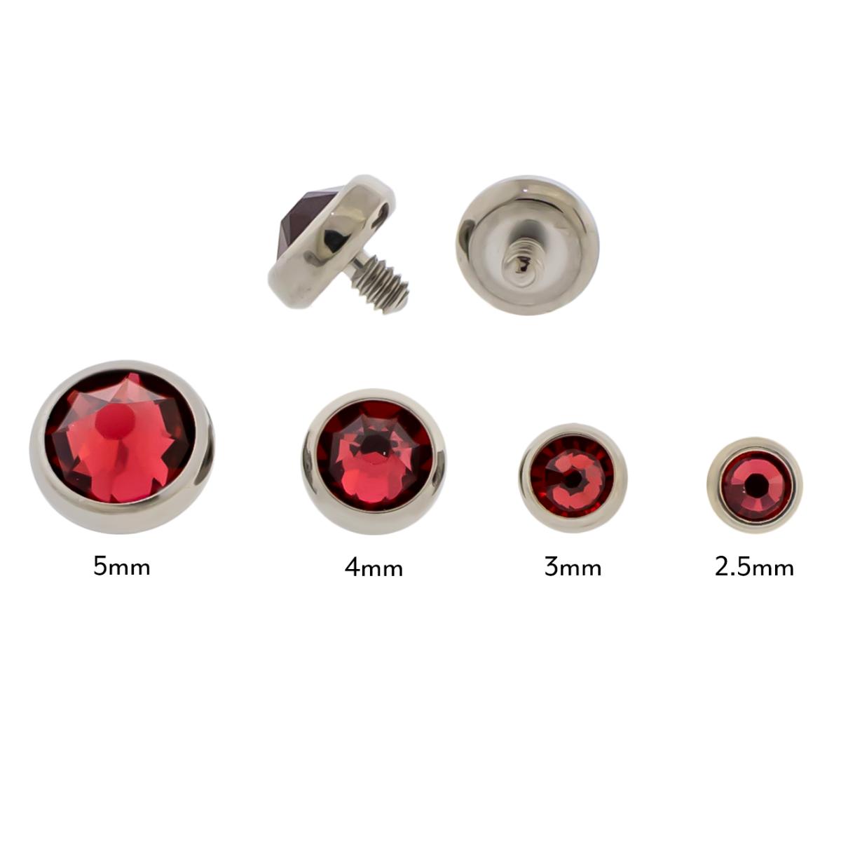 Steel Gem Disc - 14G Threaded Premium Crystals | Body Jewelry | Wiccan Center