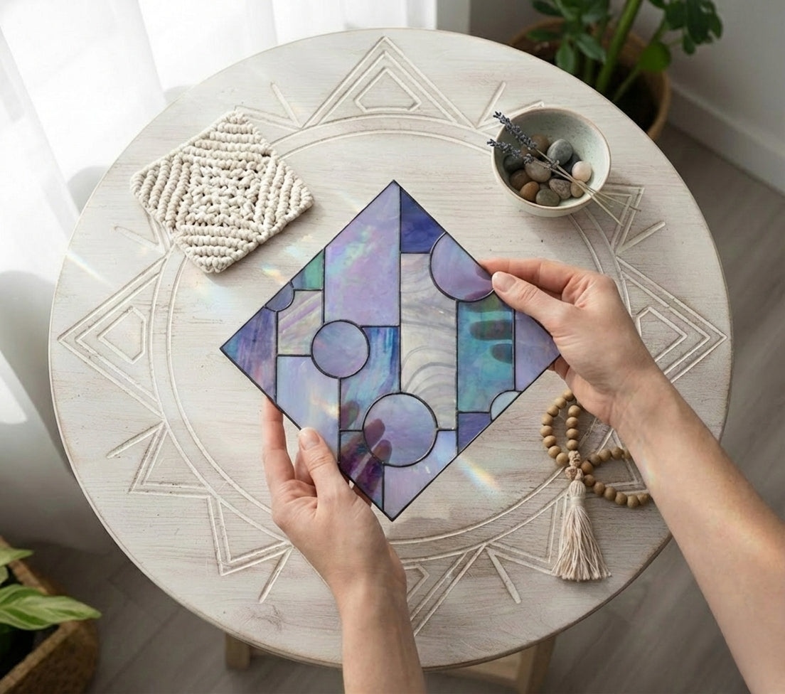 Geometric Diamond Beginner Stained Glass Pattern | Crafting Patterns & Molds | Wiccan Center