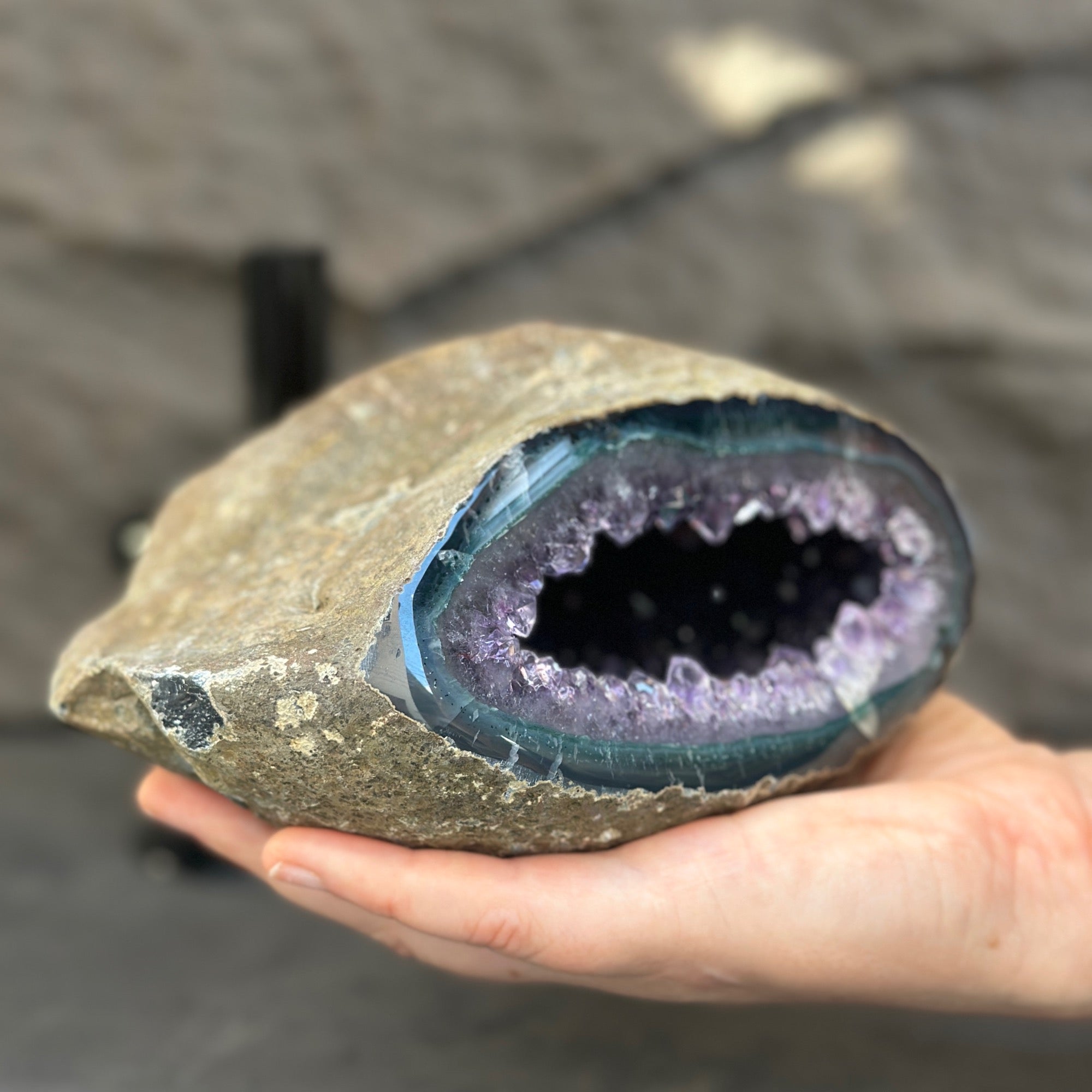 Extra Large Amethyst Geode Centerpiece With Agate | | Wiccan Center