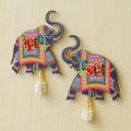 Decorative Wall Hanging of Colorful Elephants