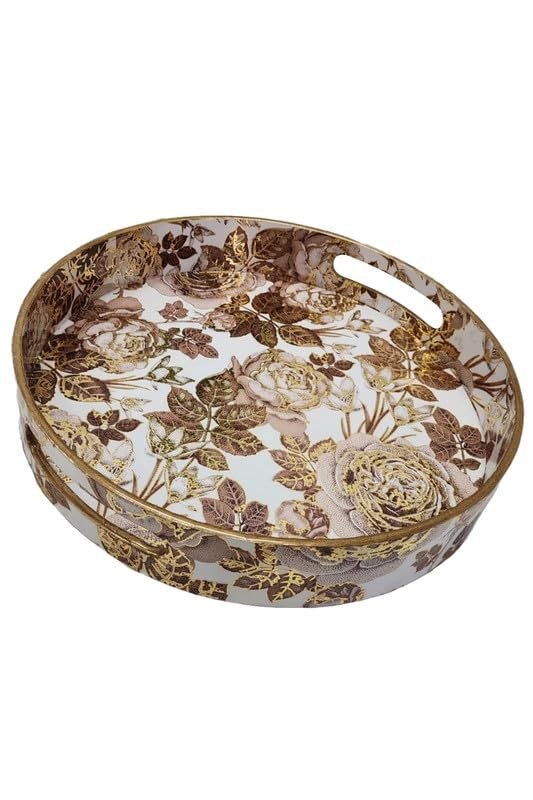 Decorative Wooden Round Serving Trays Multi Print for Home and Kitchen | Home & Garden | Wiccan Center