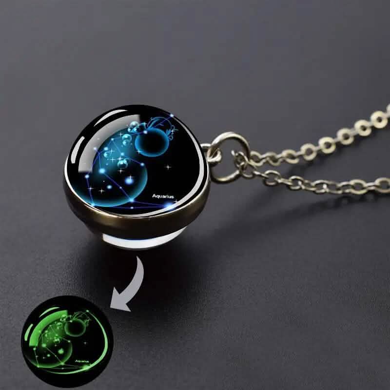 Glow-in-the-Dark Zodiac Pendant Necklace | Necklaces | Wiccan Center