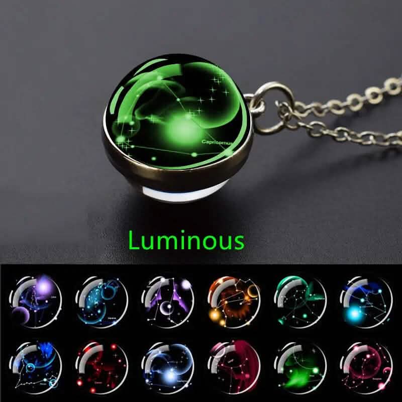 Glow-in-the-Dark Zodiac Pendant Necklace | Necklaces | Wiccan Center
