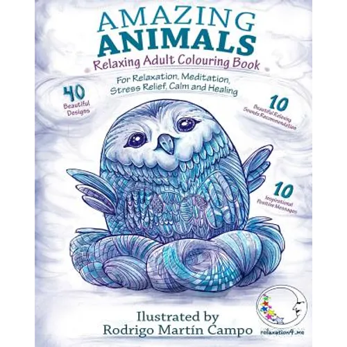 RELAXING Adult Colouring Book: Amazing Animals - For Relaxation, Meditation, Stress Relief, Calm And Healing - Paperback | Books | Wiccan Center