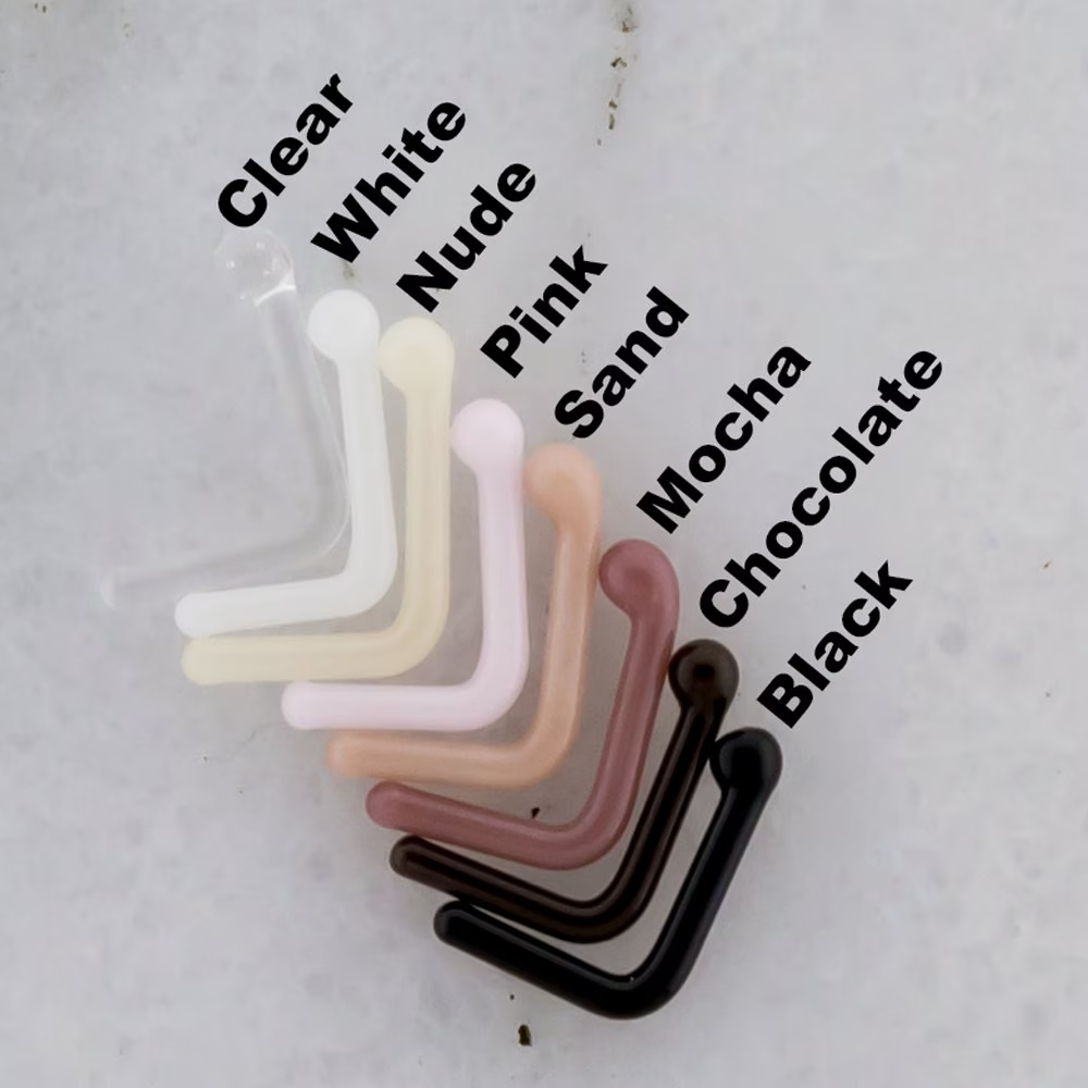 Borosilicate Glass Hide It Nose Screws | Body Jewelry | Wiccan Center