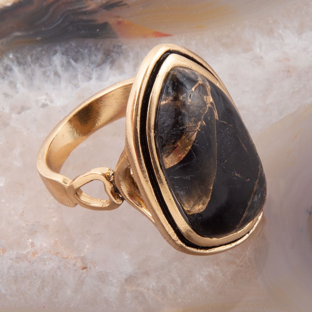 Gold Infused Matrix Ring | Rings | Wiccan Center