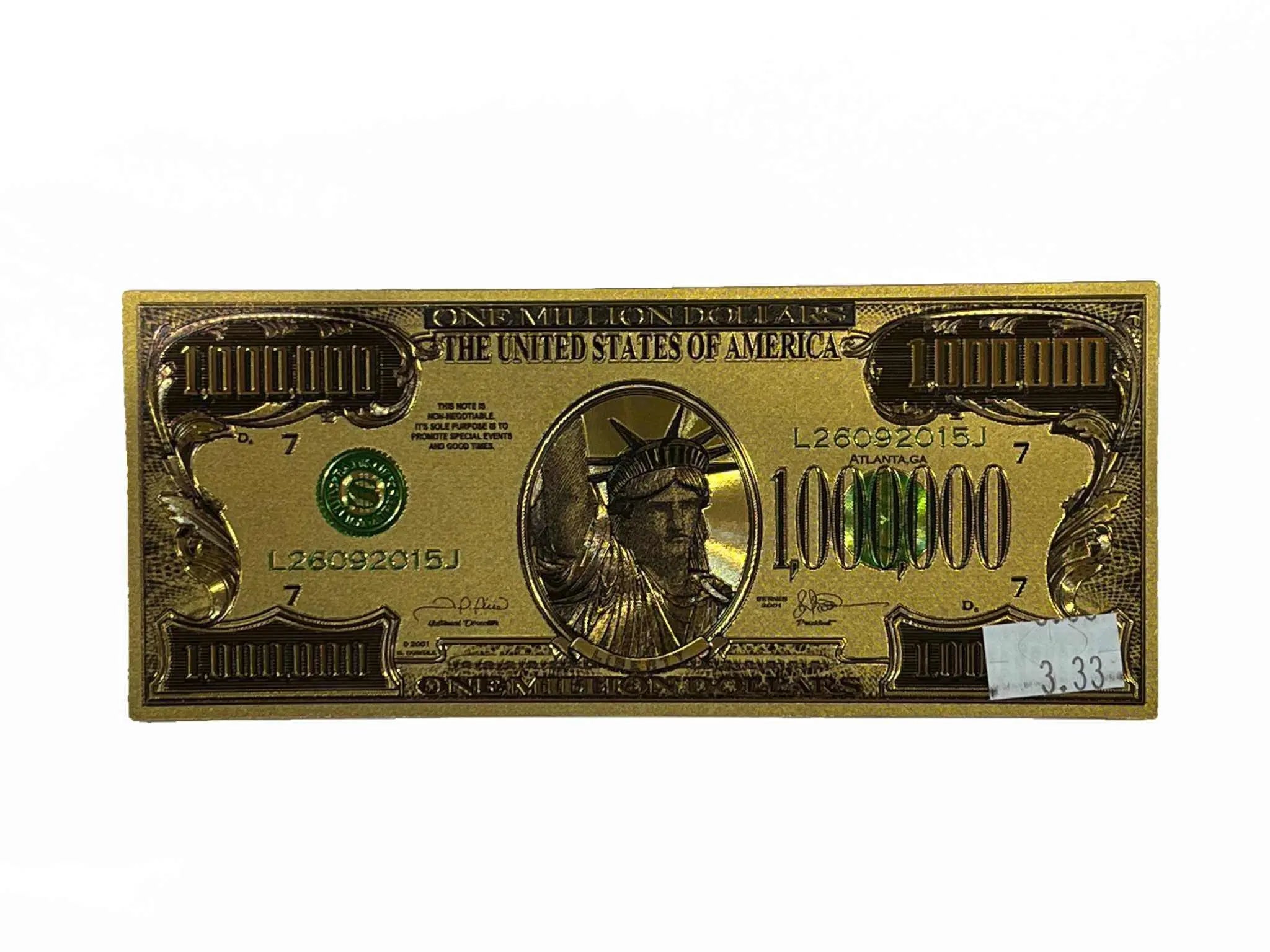 Gold Million Dollar Bill | Sacred Book Store | Wiccan Center
