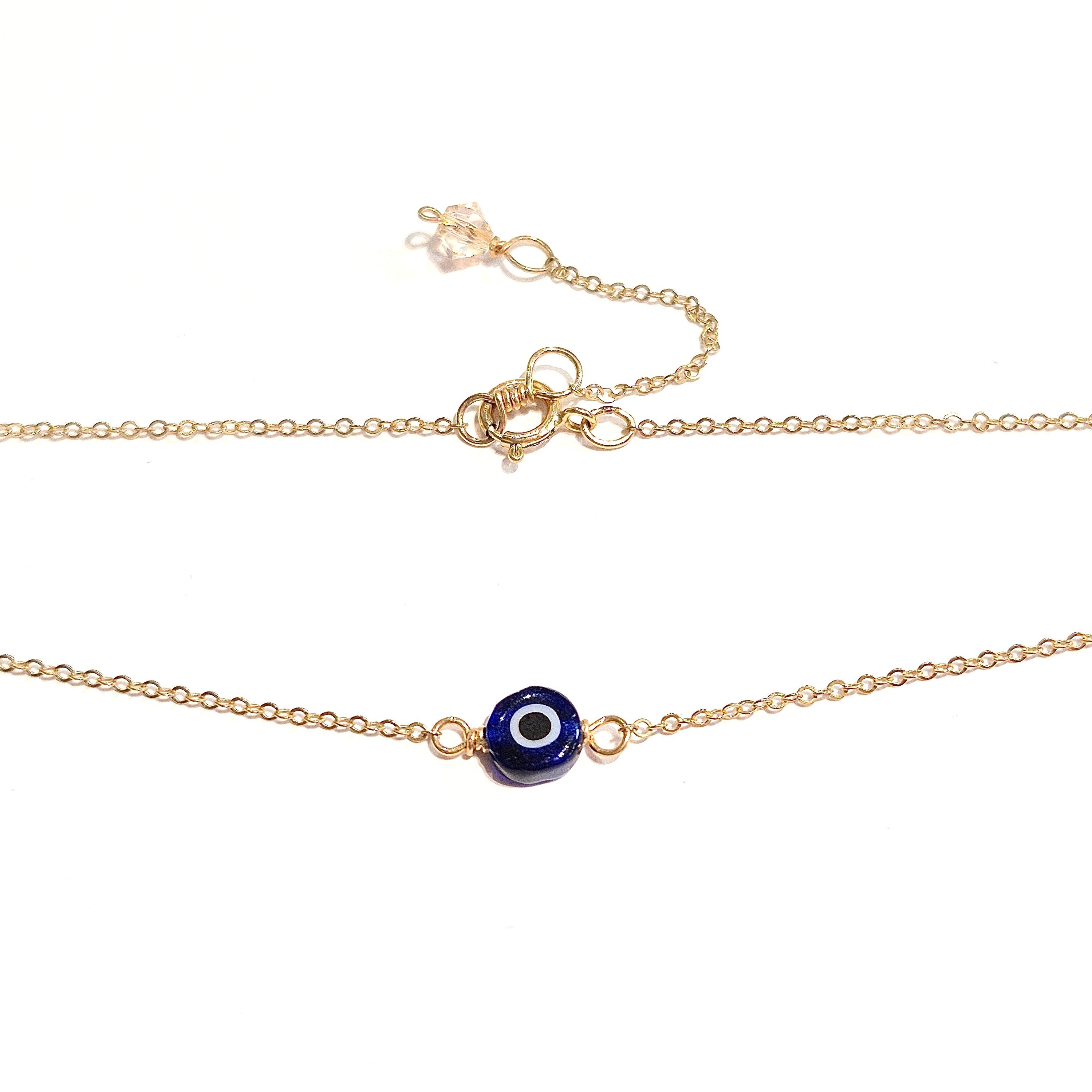 Evil Eye Necklace with Swarovski Clasp