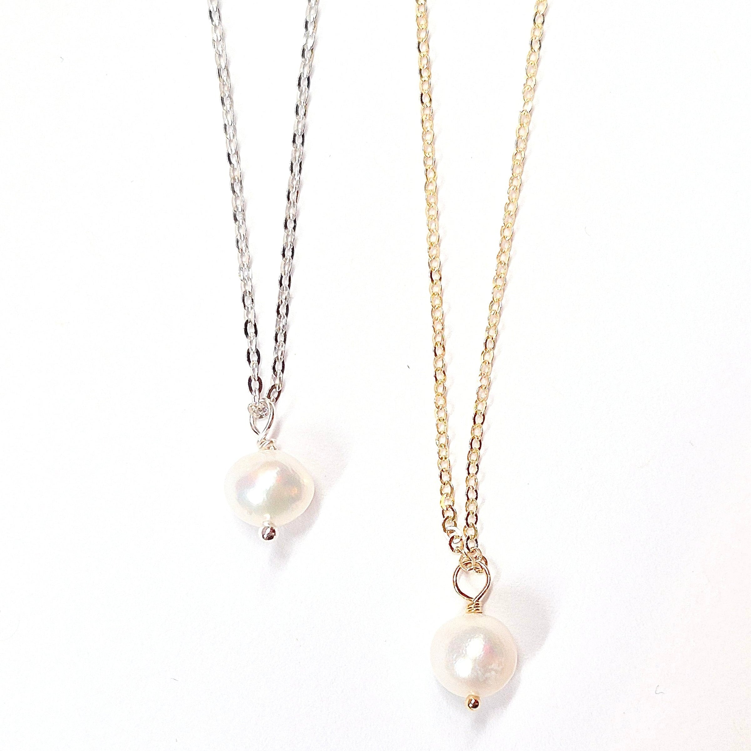 Single Pearl Drop Necklace with Swarovski Clasp