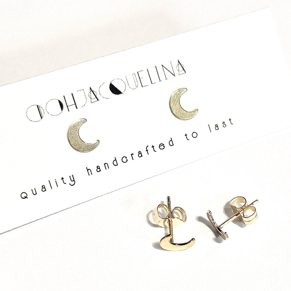 Crescent Moon Stud Earrings