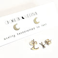 Crescent Moon Stud Earrings