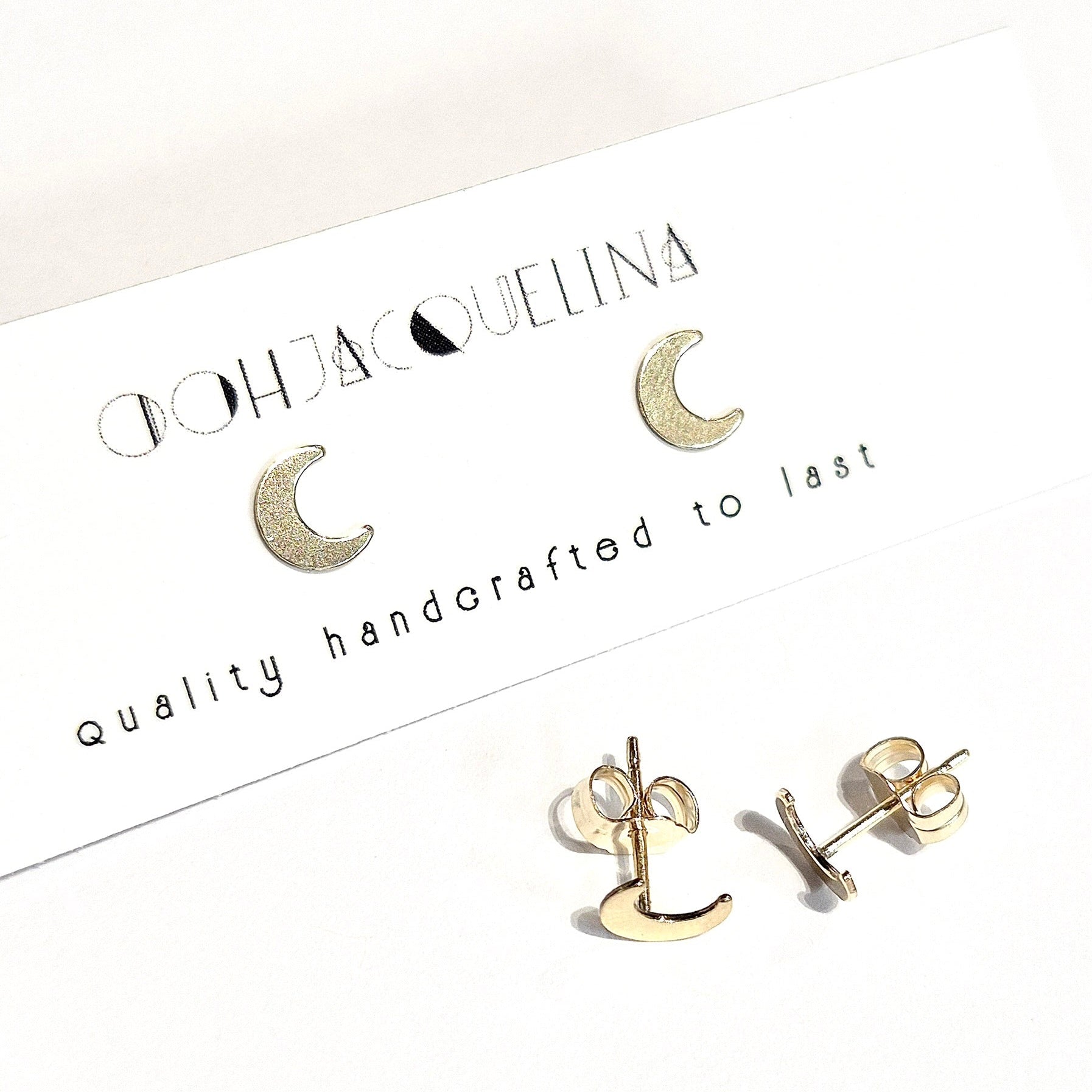 Crescent Moon Stud Earrings
