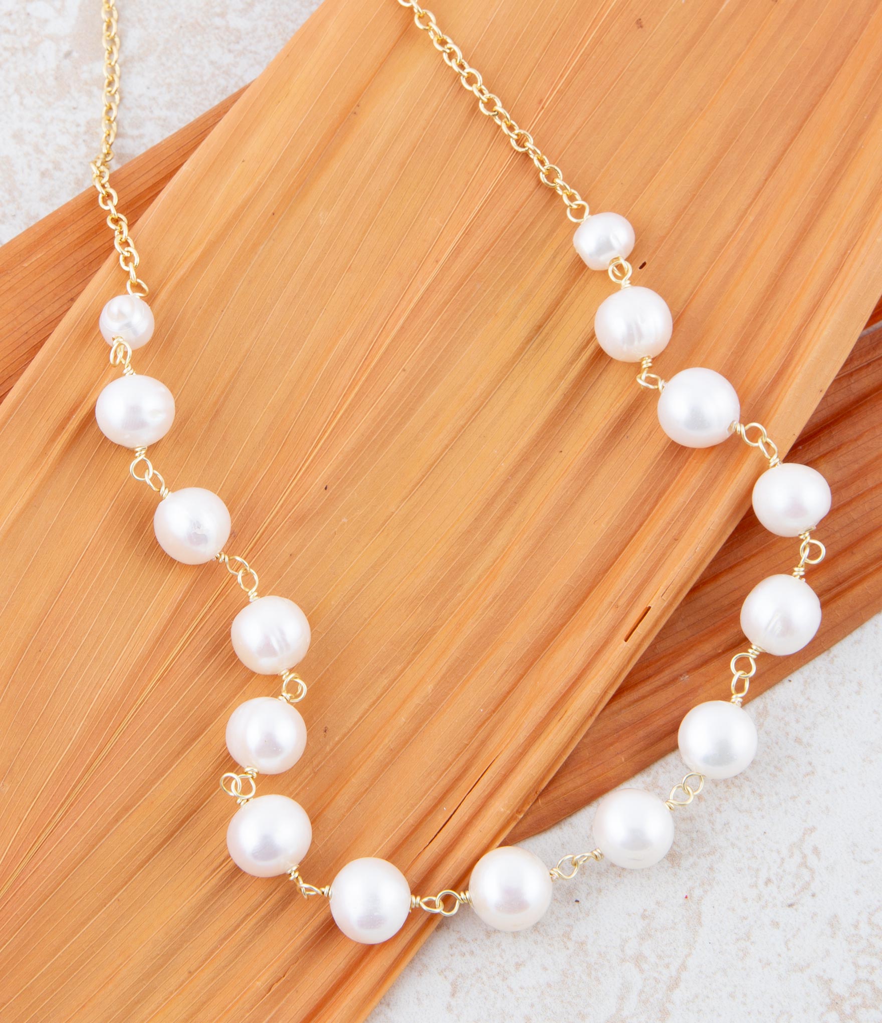 Golden Chain and White Pearl Necklaces | Necklaces | Wiccan Center