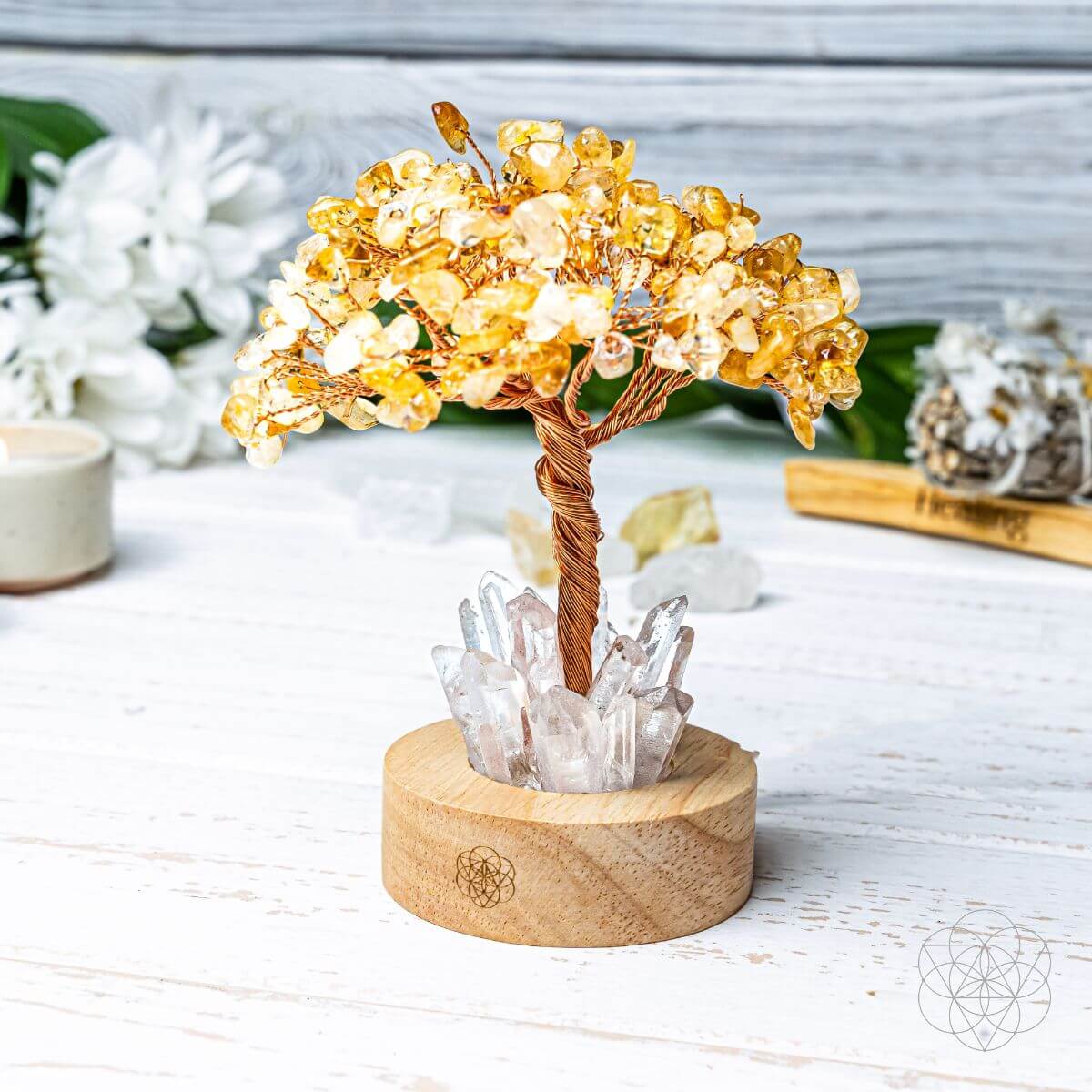 Golden Lamp of Wealth - Citrine Tree | Night Light | Wiccan Center
