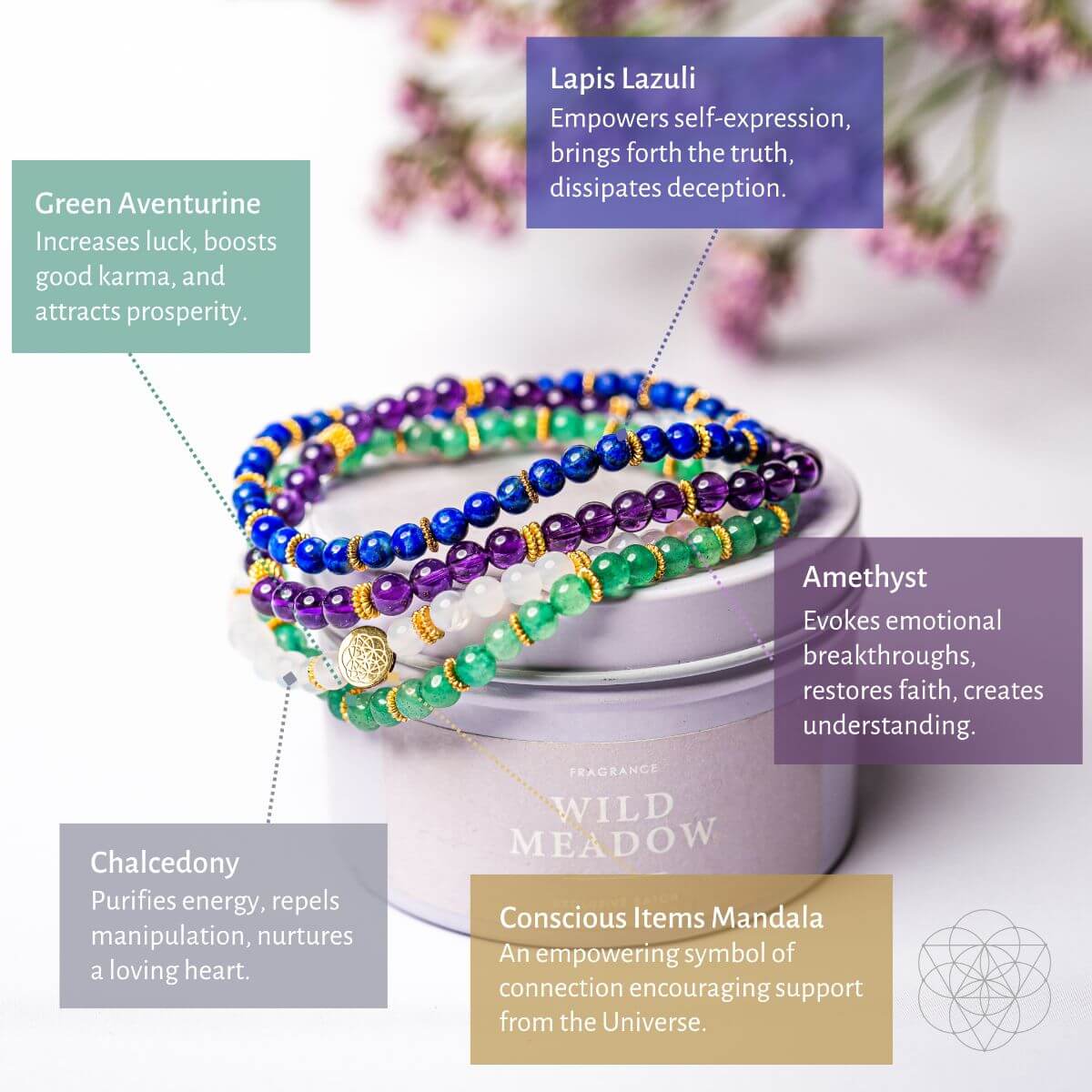 Good Karma Bracelet Set of Luck & Success Pack of 4 | Jewelry Set | Wiccan Center