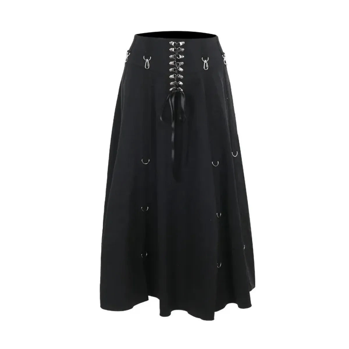 Gothic High Waist Ruffle Skirt – Punk Grunge Corset A-Line Skirt | Skirts | Wiccan Center