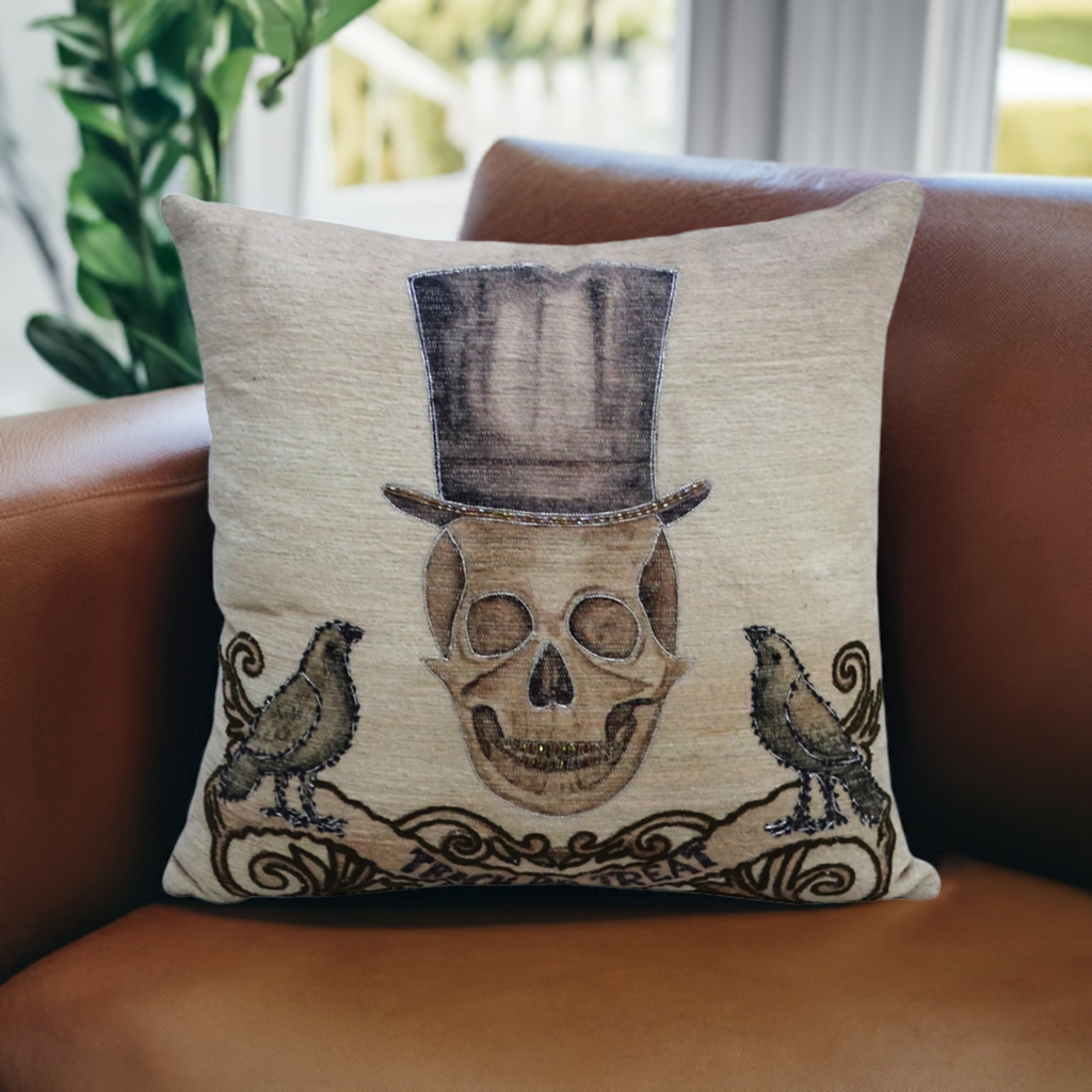 Vibhsa Halloween Embroidered Throw Pillow 20" x 20" | Throw Pillow | Wiccan Center