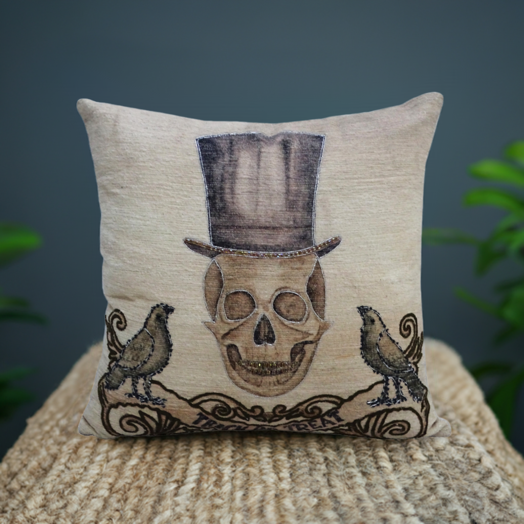 Vibhsa Halloween Embroidered Throw Pillow 20" x 20" | Throw Pillow | Wiccan Center