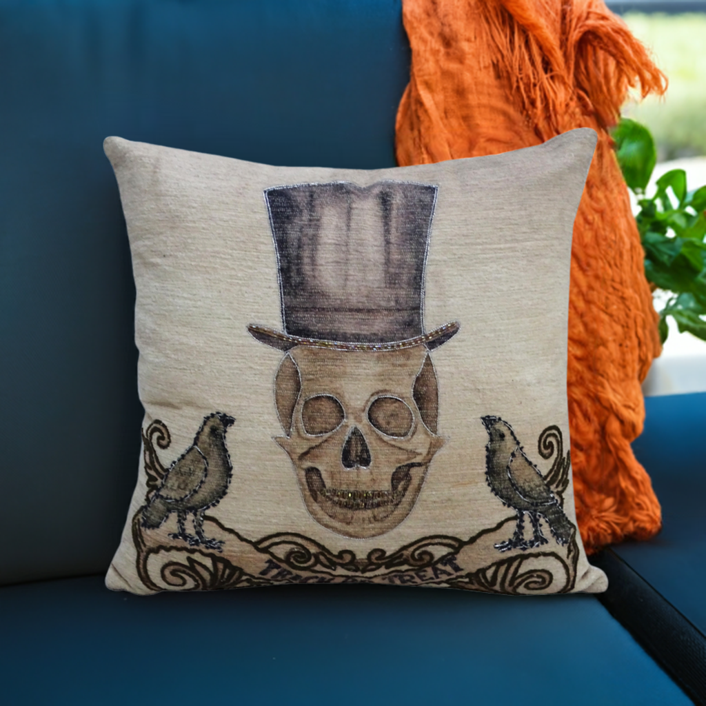 Vibhsa Halloween Embroidered Throw Pillow 20" x 20" | Throw Pillow | Wiccan Center