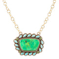 Legacy Lime Green and Blue Turquoise Golden Pendant Necklace | Necklaces | Wiccan Center