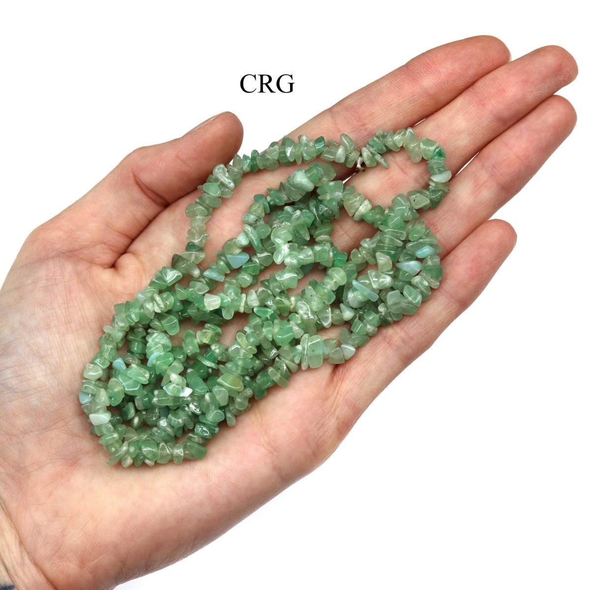 Green Aventurine Strand Chip Necklace (32 Inches) (1 Piece)