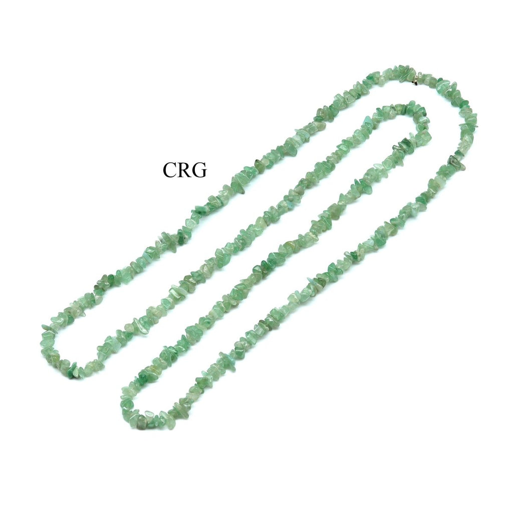 Green Aventurine Strand Chip Necklace (32 Inches) (1 Piece)