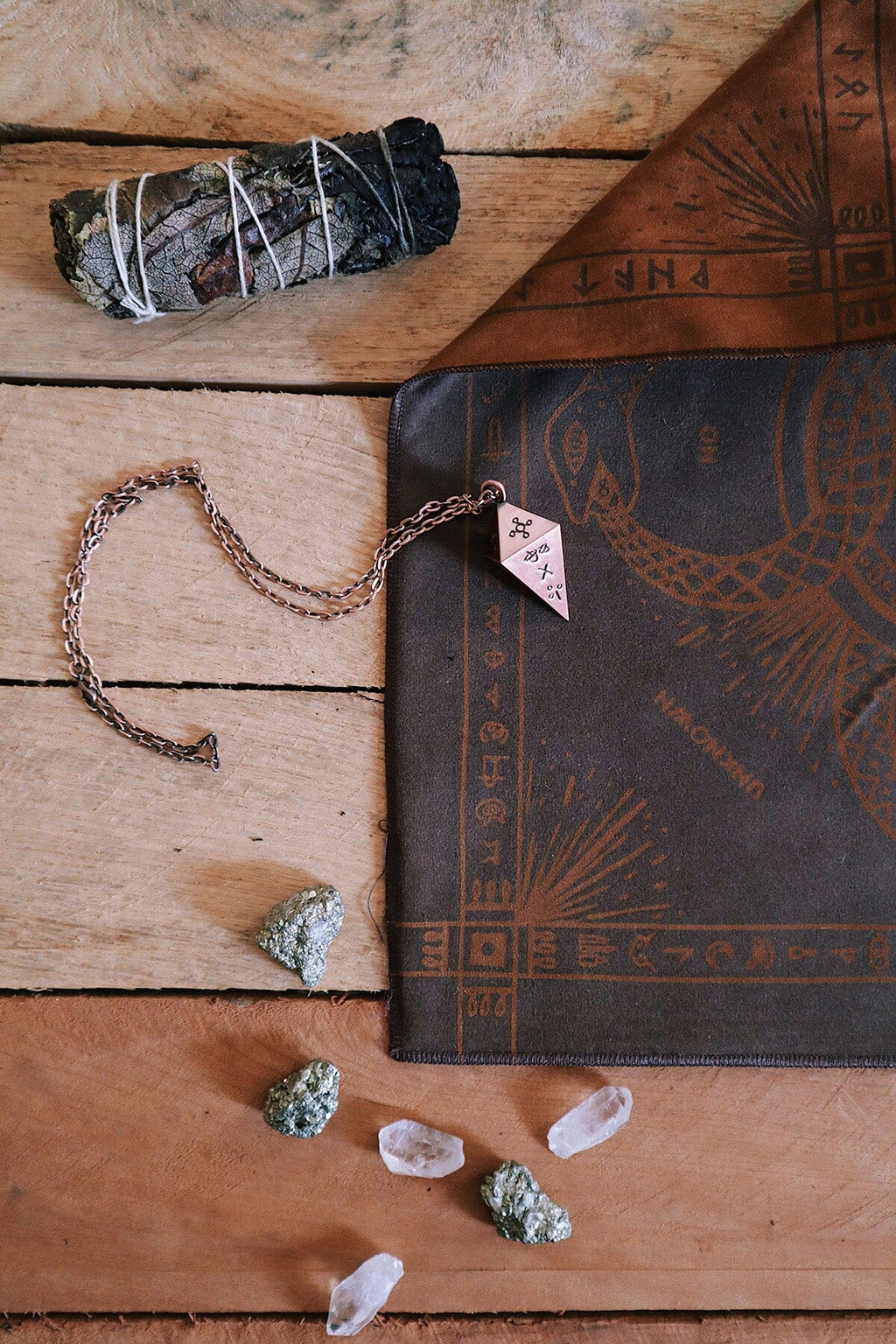 Green Glyphs Casting Cloth | Altar Cloth | Wiccan Center
