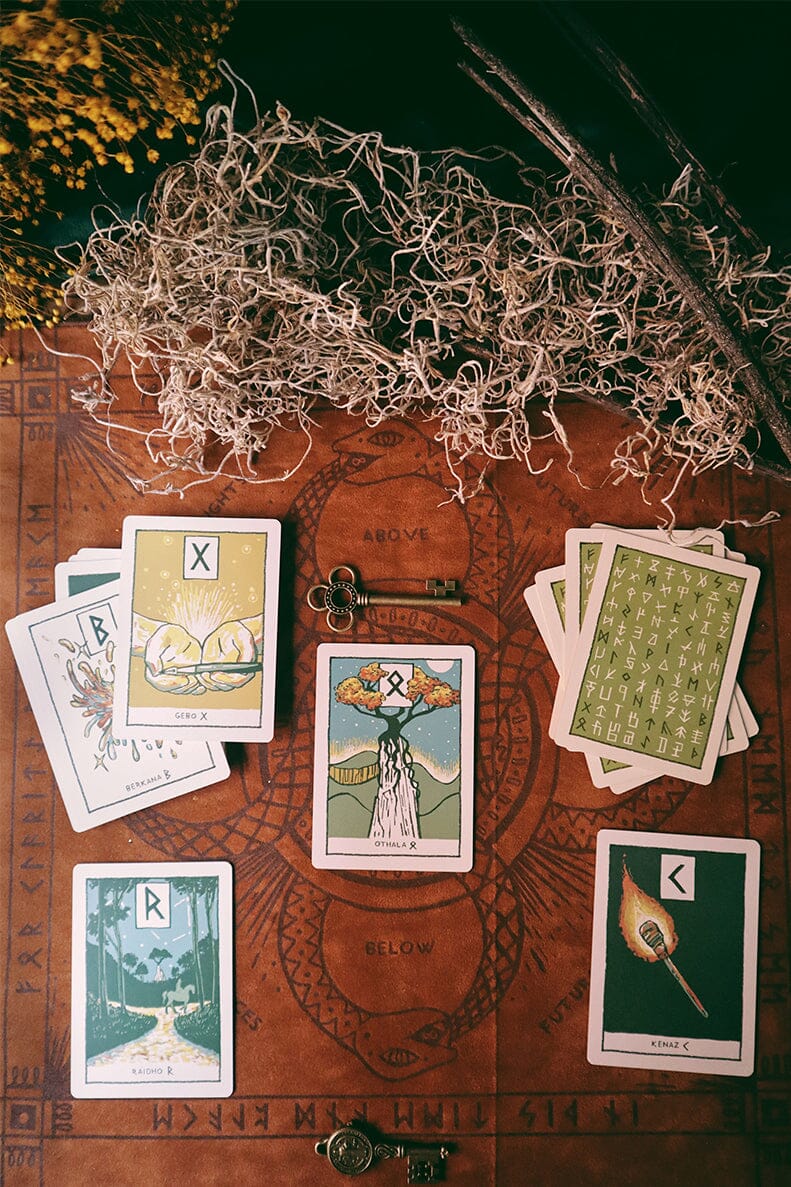 Green Glyphs Runes | Deck | Wiccan Center