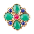 Green Onyx Mixed Stone Golden Brooche | Brooche | Wiccan Center