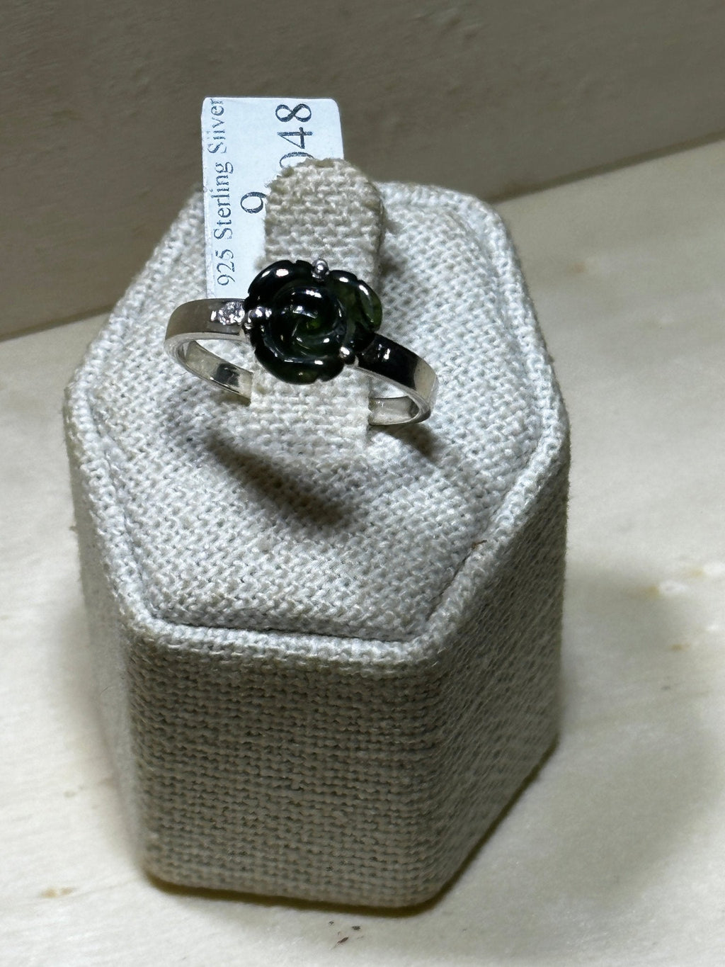Green Tourmaline Flower Ring (03.0048)