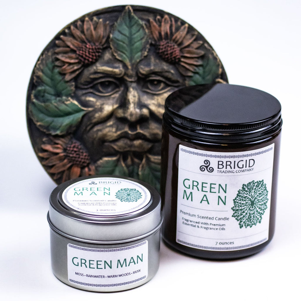 Green Man Soy Wax Candle - Moss, Rainwater, Old Growth Forests, and White Musk | Premium Scented Candle | Wiccan Center