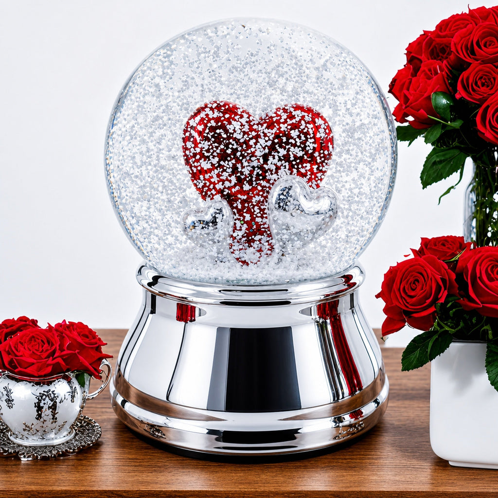 Romantic Red Heart in Love Glass Musical Water Snow Globe | Snow Globes > Love | Wiccan Center