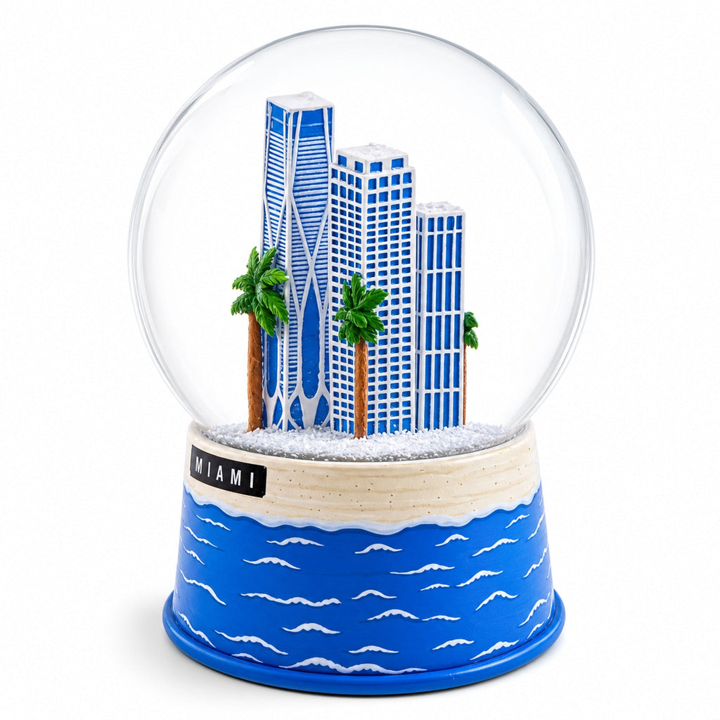 Miami Beach Skyline Glass Water Snow Globe | Snow Globes > Travel | Wiccan Center