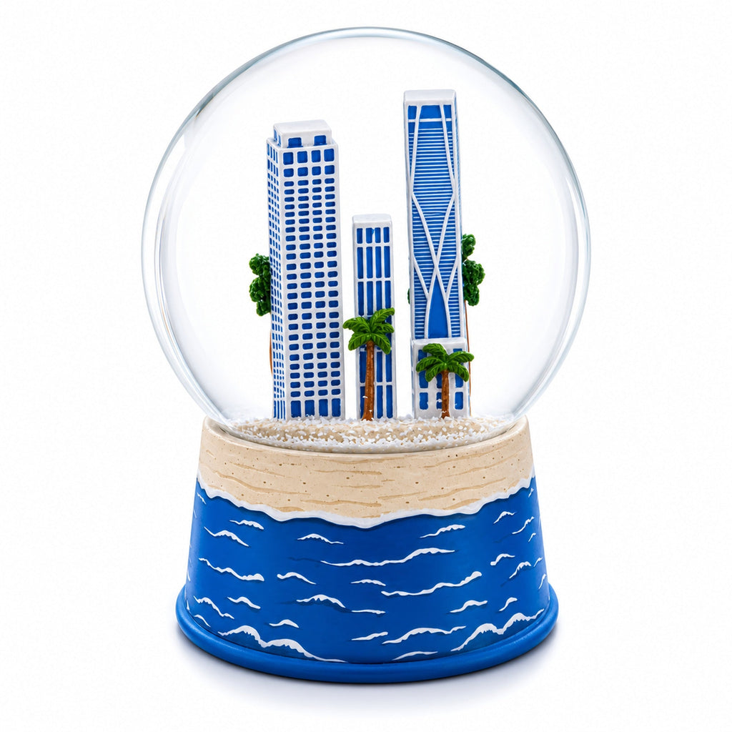 Miami Beach Skyline Glass Water Snow Globe | Snow Globes > Travel | Wiccan Center