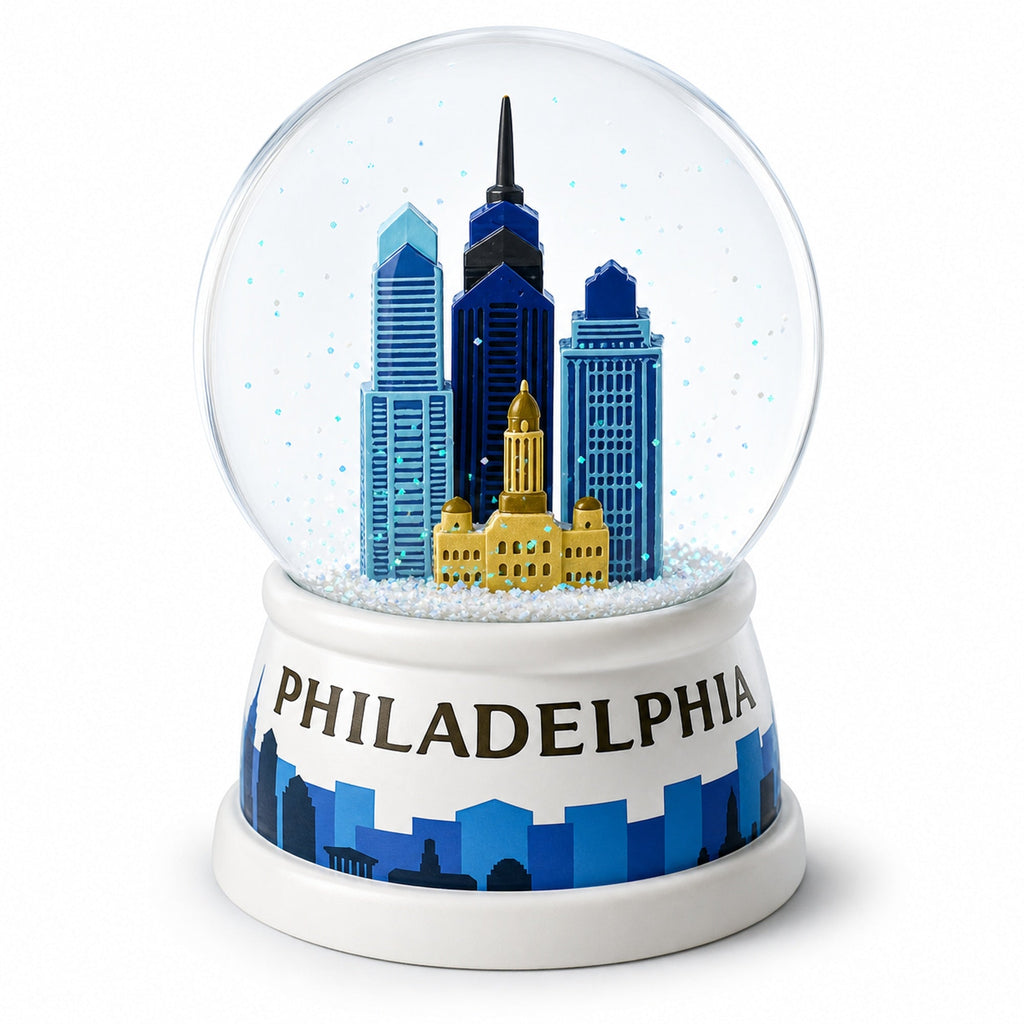 Philadelphia Skyline Glass Water Snow Globe | Snow Globes > Travel | Wiccan Center