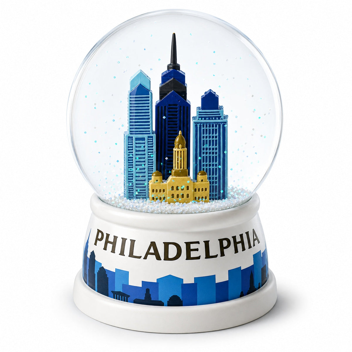 Philadelphia Skyline Glass Water Snow Globe | Snow Globes > Travel | Wiccan Center