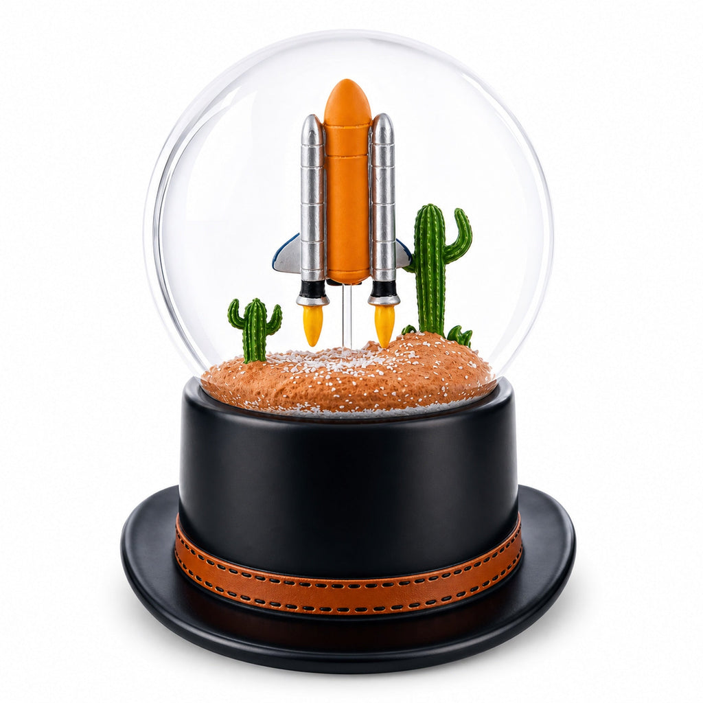 Houston Space Shuttle with Cowboy Hat Base Glass Water Snow Globe | Snow Globes > Travel | Wiccan Center