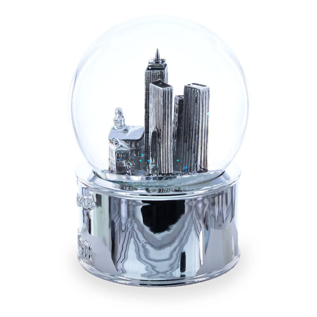 Boston Cityscape Silver Base Glass Water Snow Globe | Snow Globes > Travel | Wiccan Center