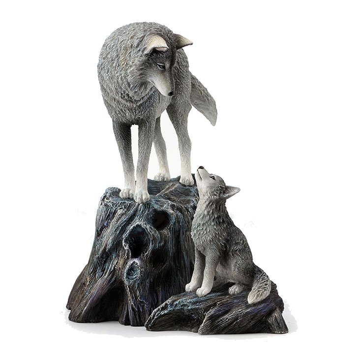 Guidance Wolf & Cub Statue