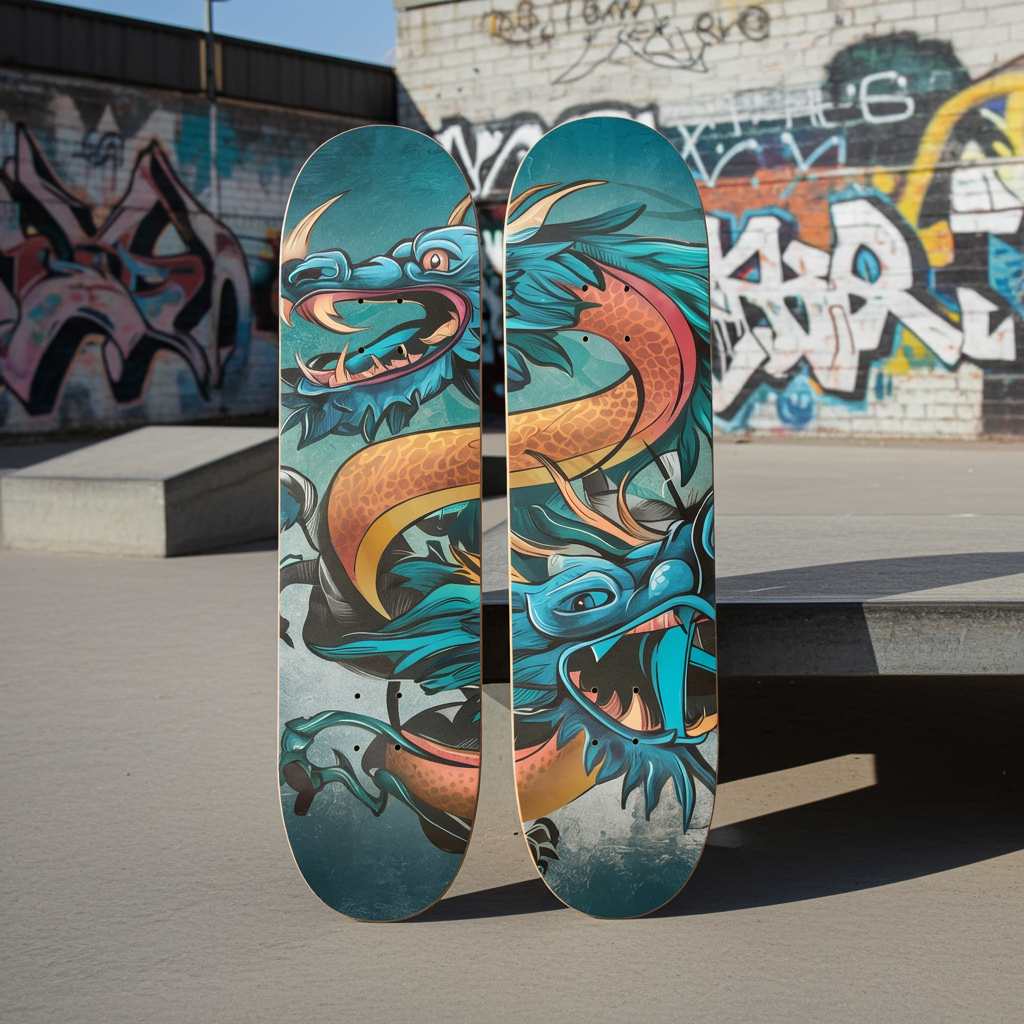 2 Skateboard Series Art - Draconic Canvas | Skateboard | Wiccan Center