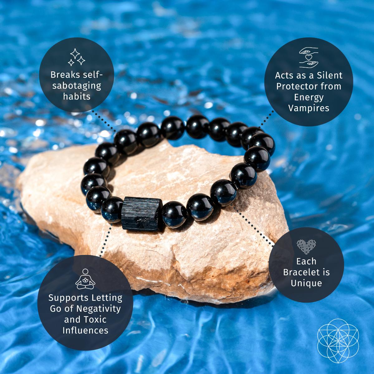 Habit Breaker - Black Obsidian & Tourmaline Bracelet | Bracelet | Wiccan Center