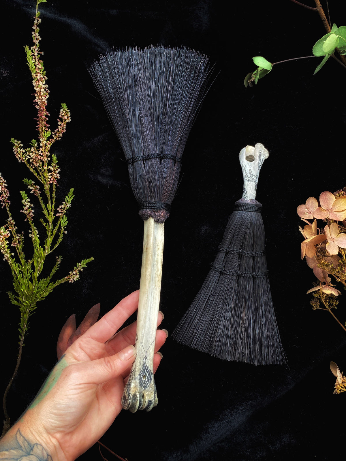 Hag’s Altar Broom - w/ Deer, Coyote, etc. | Broom | Wiccan Center