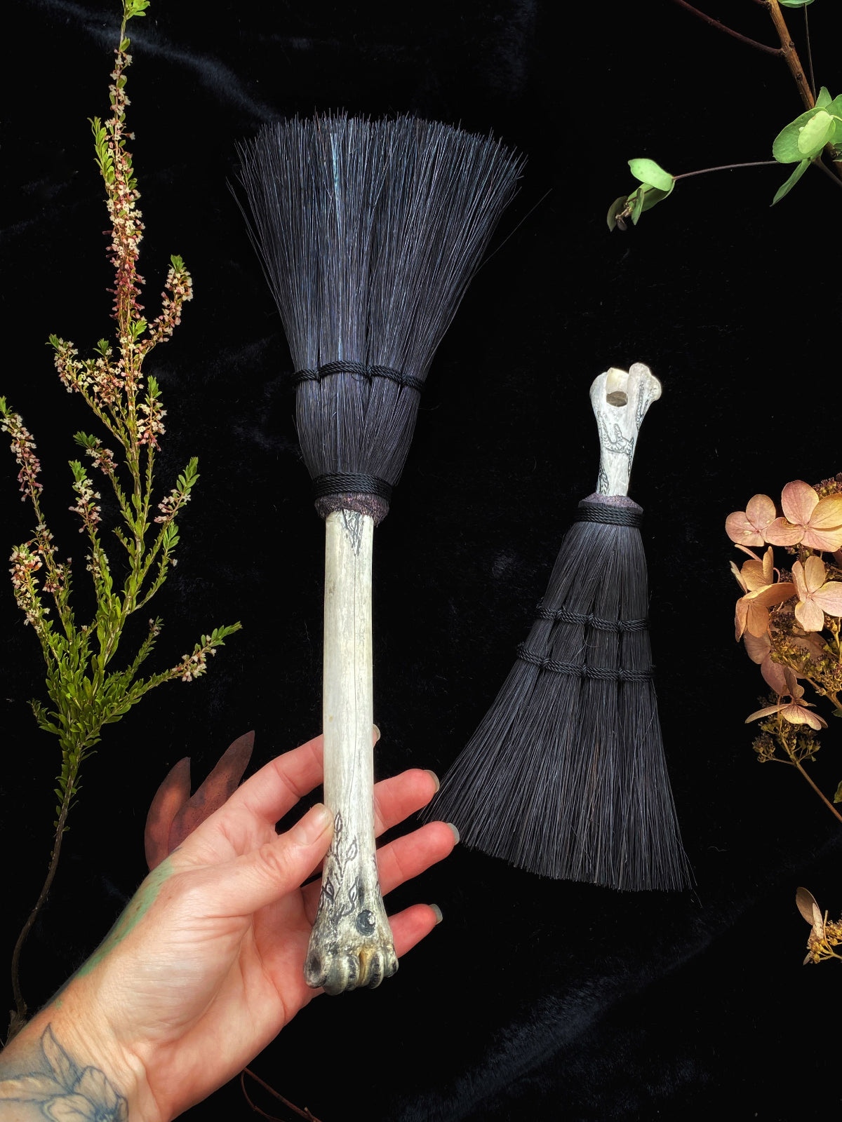 Hag’s Altar Broom - w/ Deer, Coyote, etc. | Broom | Wiccan Center