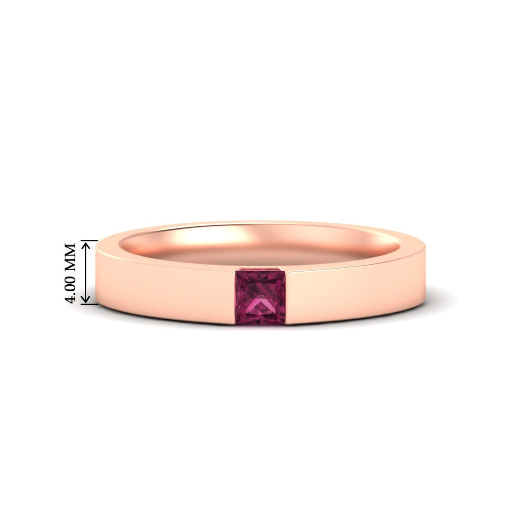 Half Bezel Solitaire Mens Engagement Ring