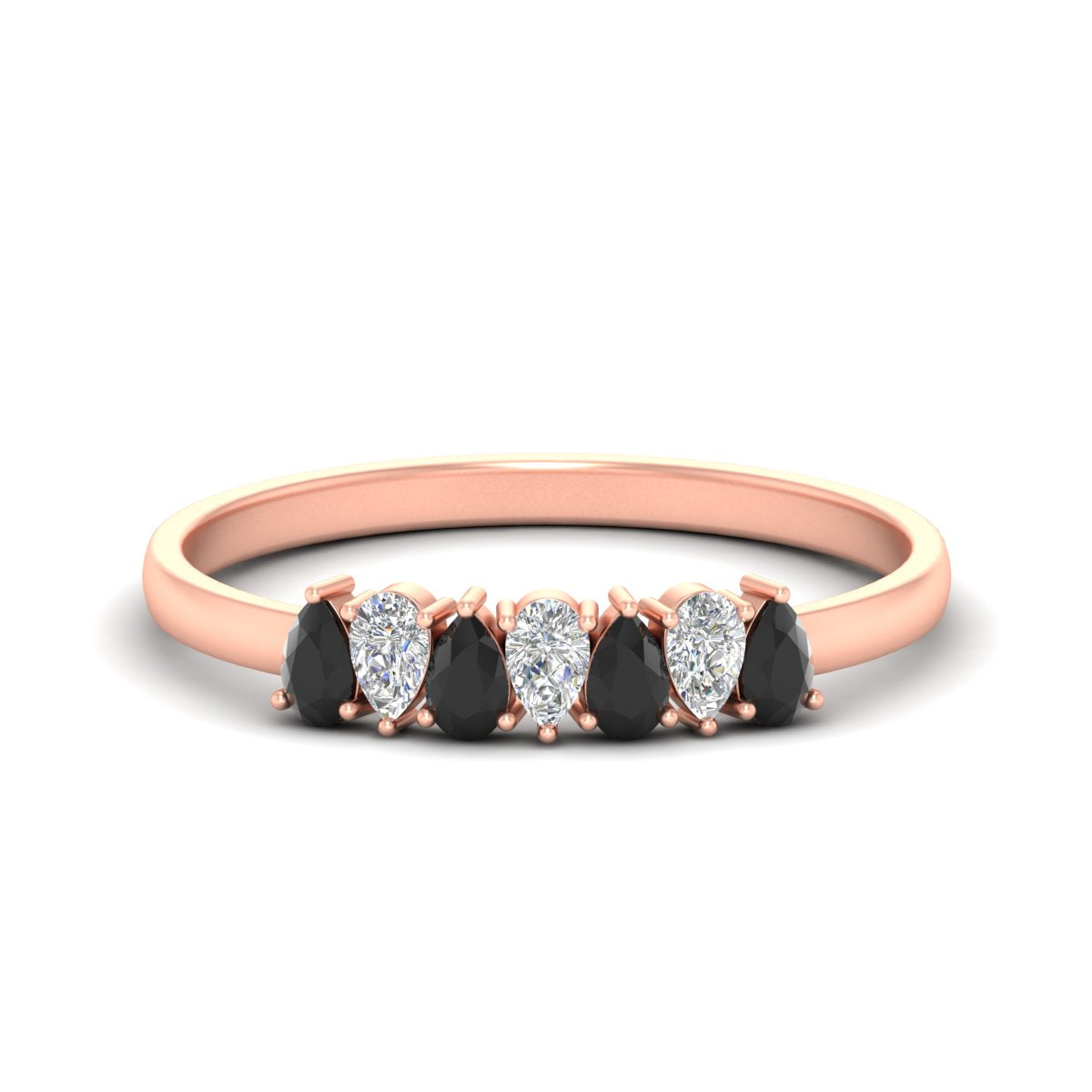 Half Carat 7 Stone Wedding Band Diamond Teardrop