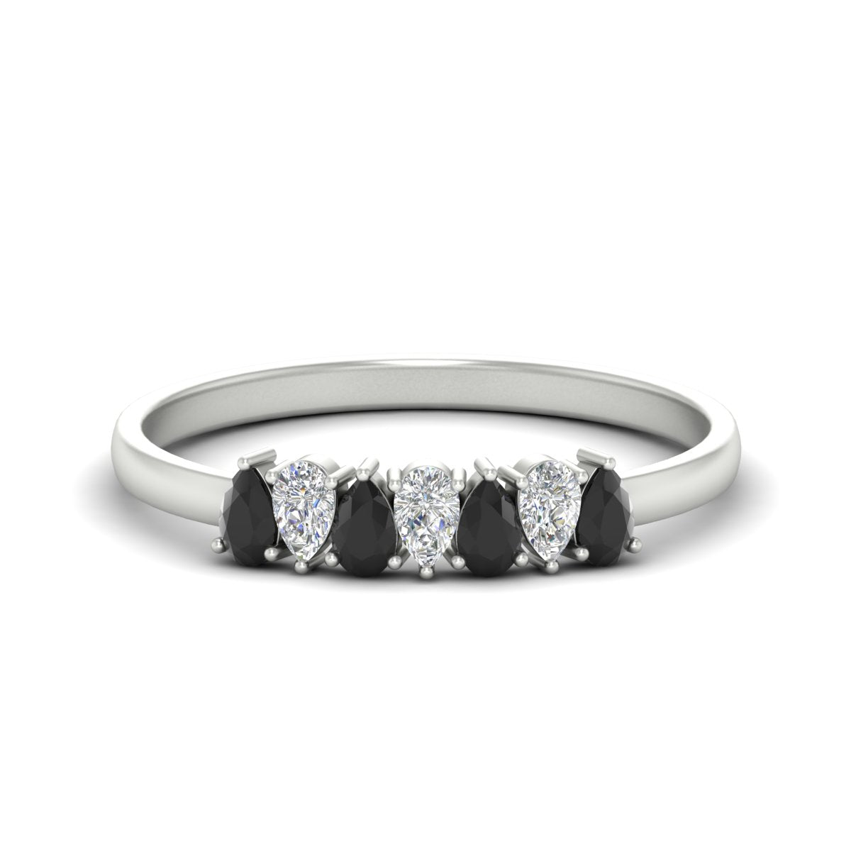 Half Carat 7 Stone Wedding Band Diamond Teardrop