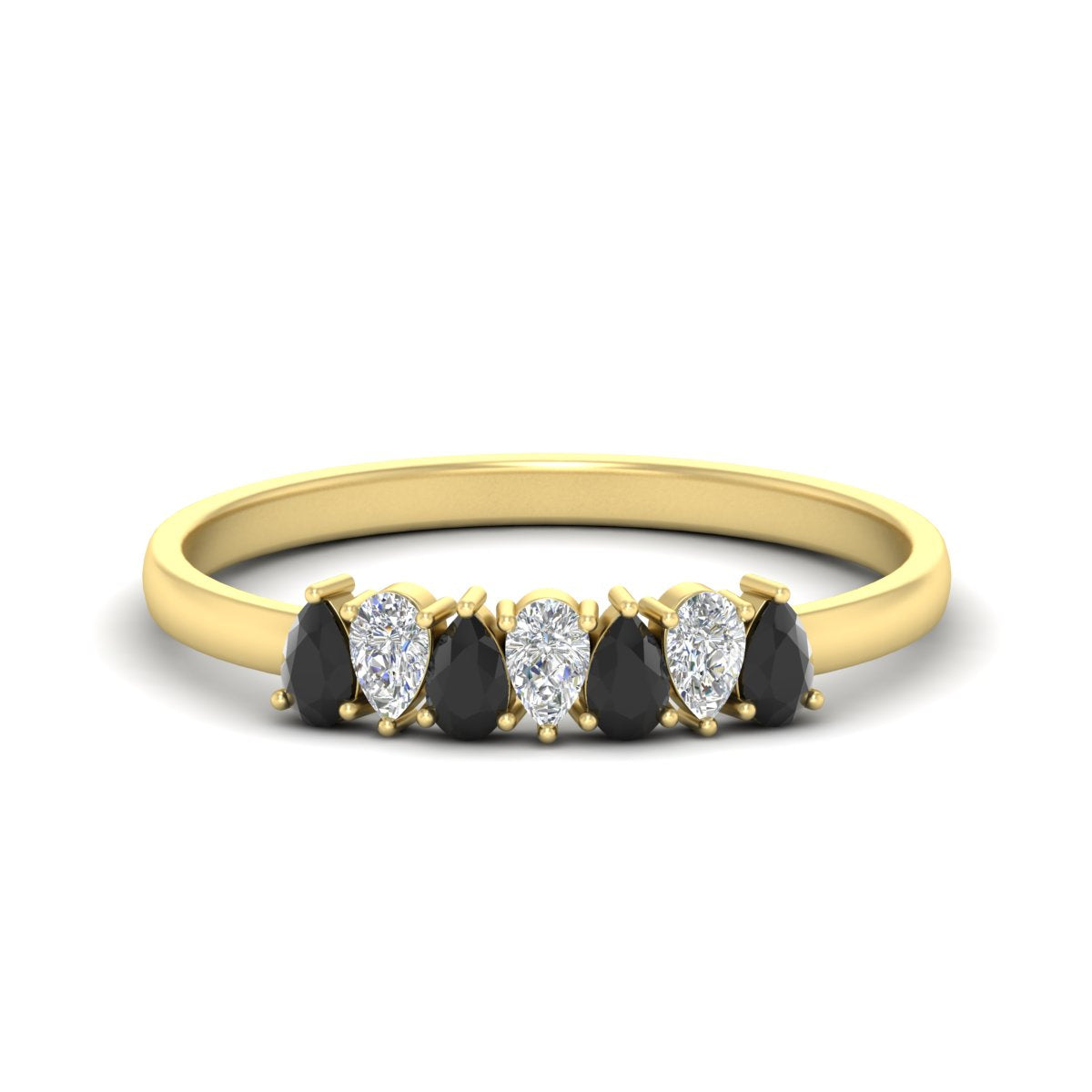 Half Carat 7 Stone Wedding Band Diamond Teardrop
