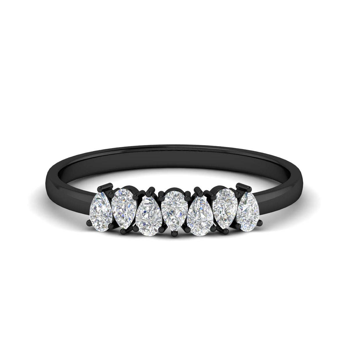 Half Carat 7 Stone Wedding Band Diamond Teardrop